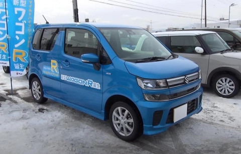 SUZUKI WAGONR 2017, FZ (Mild HYBRID) 4WD. Обзор экстерьера и интерьера.